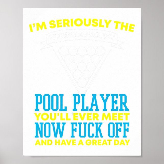 Affiche Amusant Joueur De Piscine Et Billard (Devant)