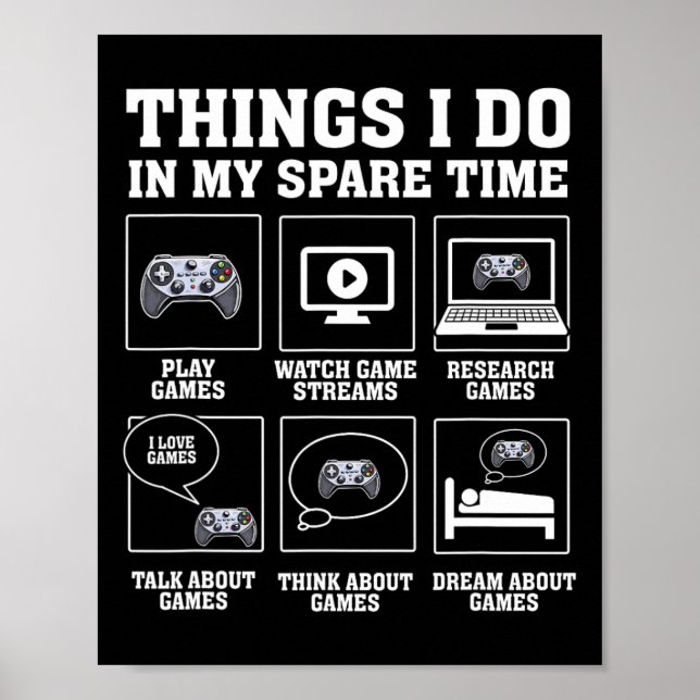 Affiche Amusant Joueur Que Je Fais Dans Mon Jeu De Temps L (Devant)