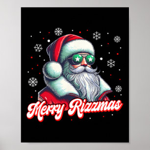 Affiche Amusant Joyeux Rizzmas Rizz Père Noël Cos