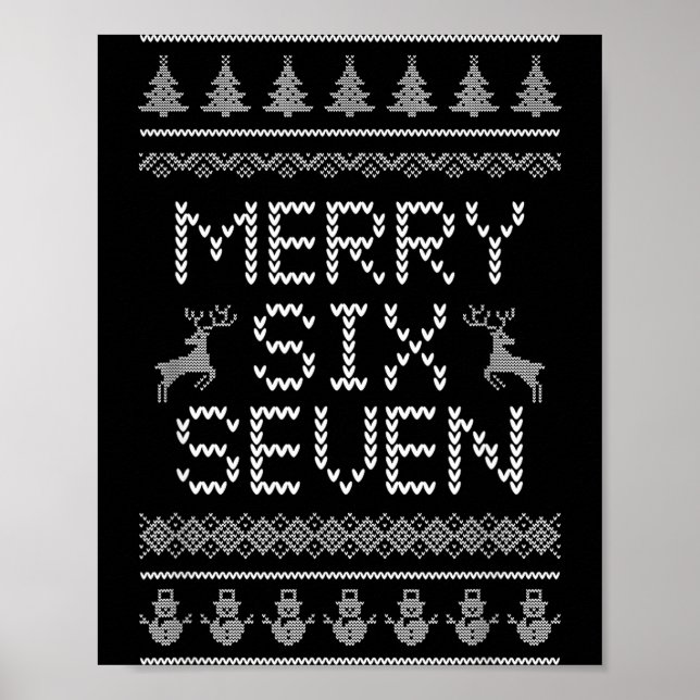 Affiche Amusant Joyeux Six Sept 6 7 Design de Mème Noël Hu (Devant)