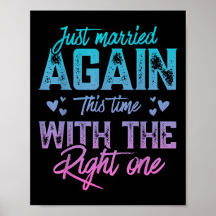 Affiche Amusant Juste Marié De Nouveau Marié Couple de la