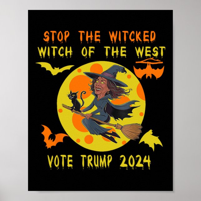 Affiche Amusant Kamala Harris Arrêtez La Méchante Sorcière (Devant)