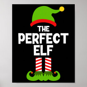 Affiche Amusant Le Parfait Elfe Noël Famille de fête Pajam