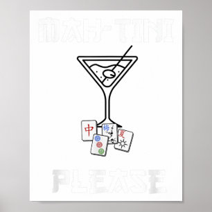 Affiche Amusant Mahjong Mah-tini Queue de Marée Mahjong