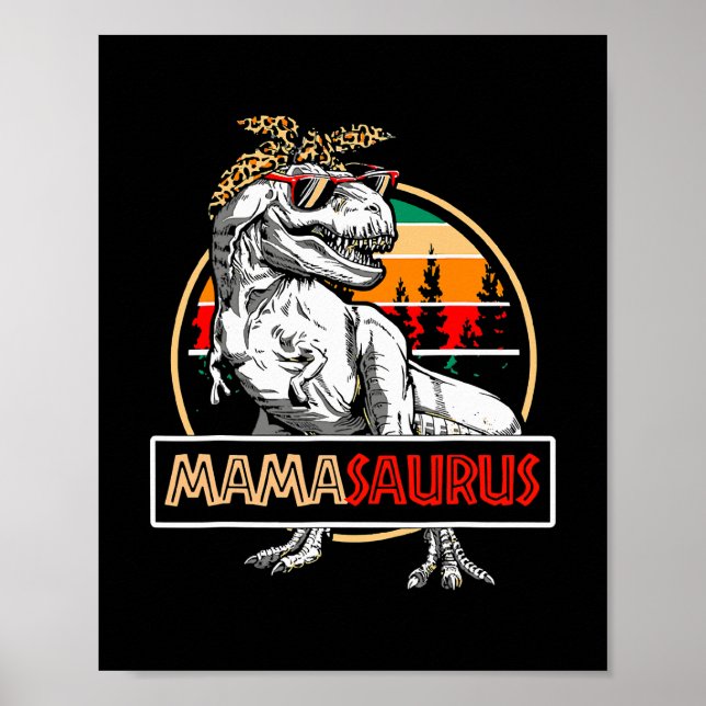 Affiche Amusant Mamasaurus T rex Dinosaur Tee Mama Saurus (Devant)