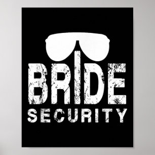Affiche Amusant mariage fête cadeau mariée sécurité ceintu