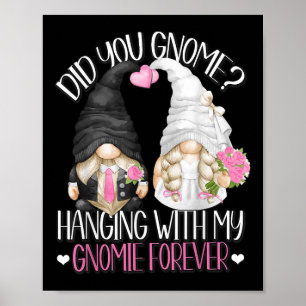 Affiche Amusant Mariage Groom Bride Gnome Pun Hanging Avec