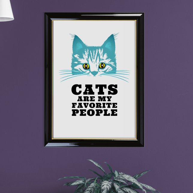Affiche Amusant Moderne Sarcastique Turquoise Chat Typo No (Créateur téléchargé)