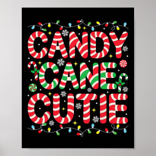 Affiche Amusant Noël Canne à Sucre Amoureux Équipage Xmas