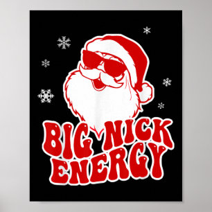 Affiche Amusant Noël Grande Énergie Nick Santa Mauvais Adu