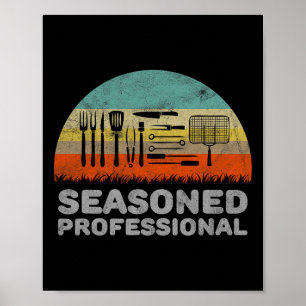 Affiche Amusant Parole De Barbecue Professionnel Saisonné