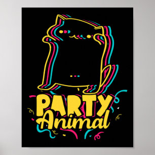 Affiche Amusant Parti Animal Disco Danser Mème Chat