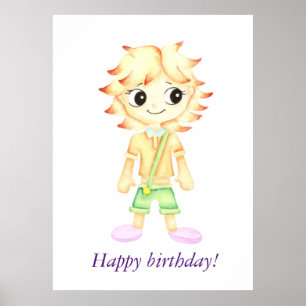 Affiche Amusant petit garçon au gingembre