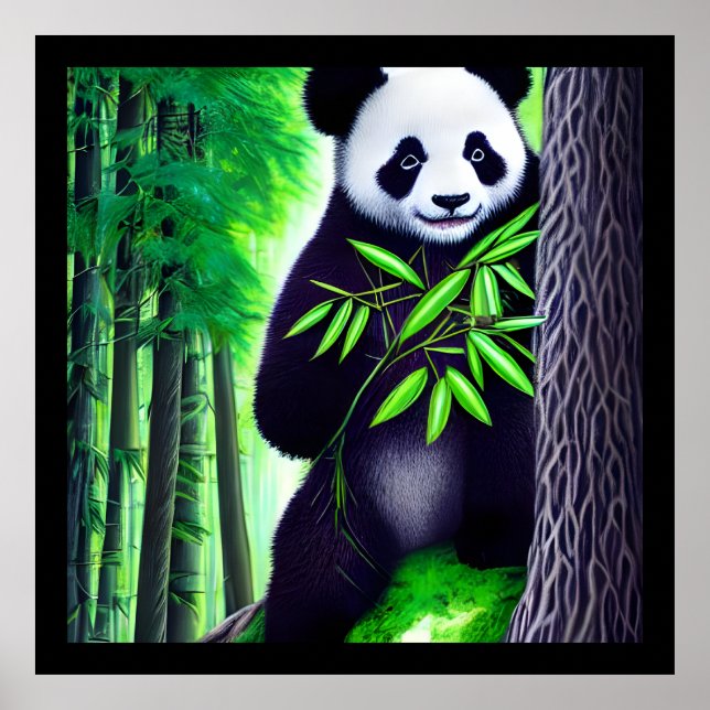 Affiche Amusant Petit Ours Panda (Devant)