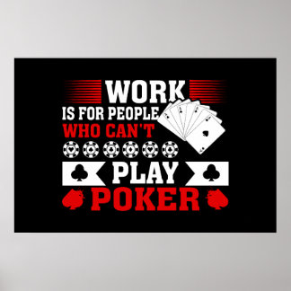 Affiche Amusant poker travail mot art salle de jeu Casino