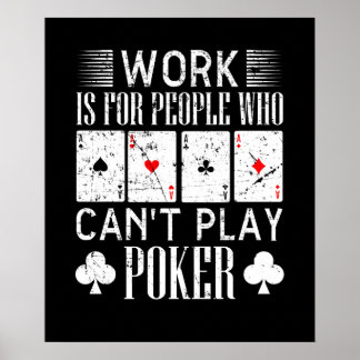 Affiche Amusant poker travail mot art salle de jeu Casino