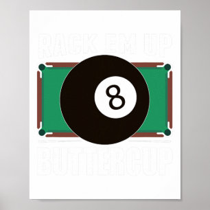 Affiche Amusant Pool Player Billiards Cadeau Rack Em Up