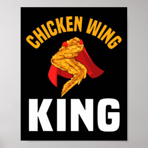 Affiche Amusant poule King Design de l'aile de poulet Fast