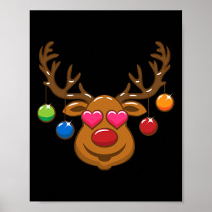 Affiche Amusant Reindeer tenue de Noël Famille Enfants Gar
