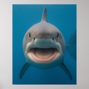 Affiche Amusant sans dents grand requin blanc peint art