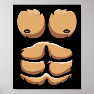 Affiche Amusant Singe Gorille Costume poitrine Halloween