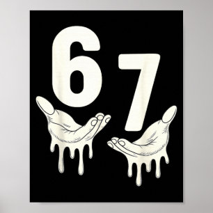 Affiche Amusant Six Sept 6 7 Drôle 67 Argot Gen Alpha 6-7
