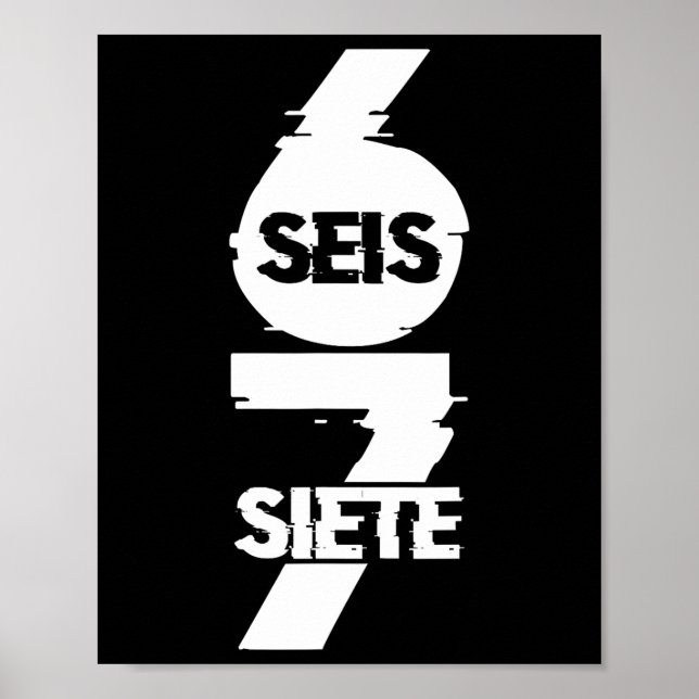 Affiche Amusant Six Seven En Espagnol Seis Siete 67 Brainr (Devant)