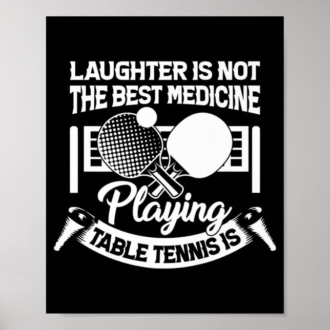Affiche Amusant Tennis De Table La Meilleure Médecine Joue (Devant)