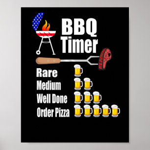 Affiche Amusant Timer Barbecue - Barbecue Grill Cadeau