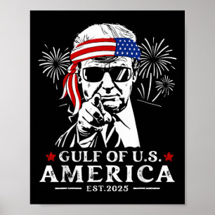 Affiche Amusant Trump Golfe Des Etats-Unis 2025 Joyeux 4èm