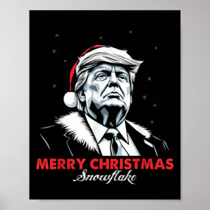 Affiche Amusant Trump Joyeux flocon de neige de Noël