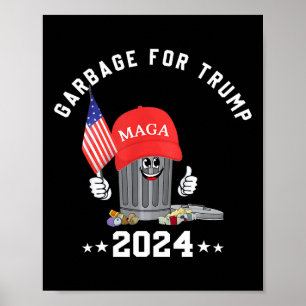 Affiche Amusant Trump Mega Garbage Can Cartoon Caractère A