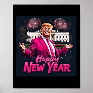 Affiche Amusant Trump New Year Party 2025 Trump New Year N