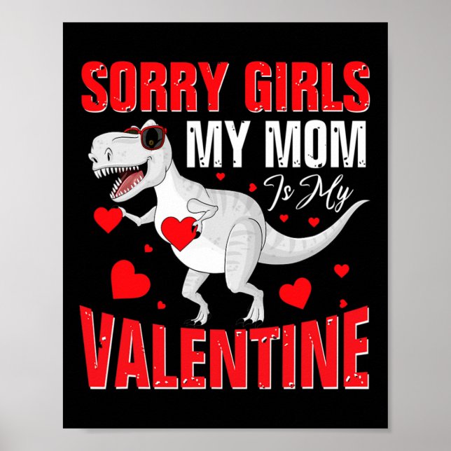 Affiche Amusant Valentine's Day Garçon Désolé Filles Ma ma (Devant)
