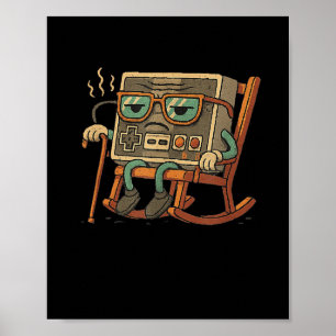 Affiche Amusant Vieux Gamer Jeu Retro 80s 90s Jeu Vidéo Ol