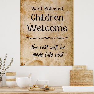 Affiche Amusant Vintage Halloween Welcome Children
