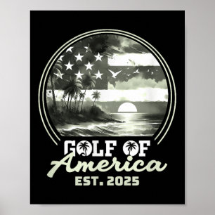 Affiche Amusante Amérique des Etats-Unis Chemise Golfe des