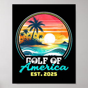 Affiche Amusante Amérique des Etats-Unis Chemise Golfe des