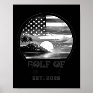 Affiche Amusante Amérique des Etats-Unis Chemise Golfe des