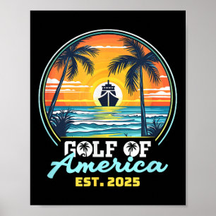Affiche Amusante Amérique des Etats-Unis Chemise Golfe des