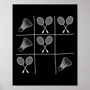 Affiche Amusante Blague Badminton - Noughts Et Croix Tic-t