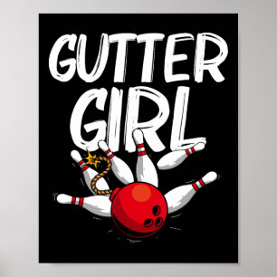 Affiche Amusante Conception De Bowling Pour Filles Bowler