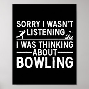 Affiche Amusante Conception De Bowling Pour Hommes Femmes