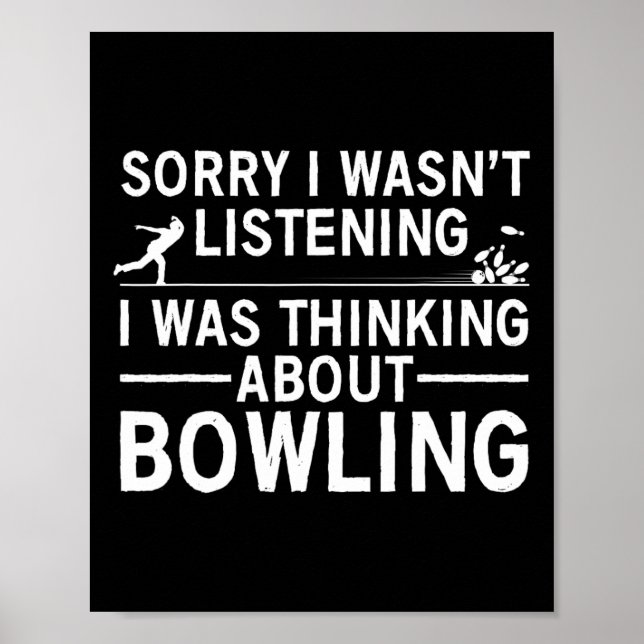 Affiche Amusante Conception De Bowling Pour Hommes Femmes  (Devant)