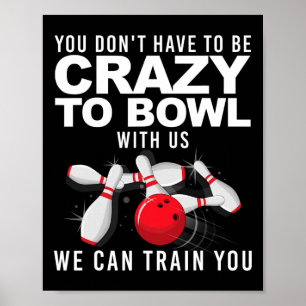 Affiche Amusante Conception De Bowling Pour Hommes Femmes