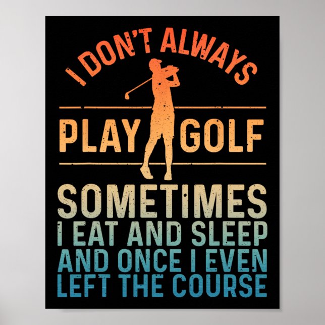 Affiche Amusante Conception De Golf Pour Hommes Femmes Jou (Devant)