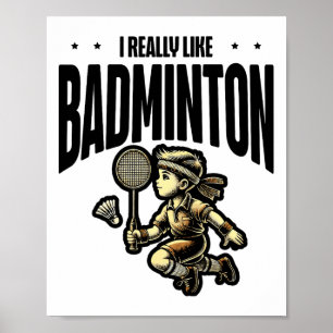 Affiche Amusante conception de la raquette de Badminton