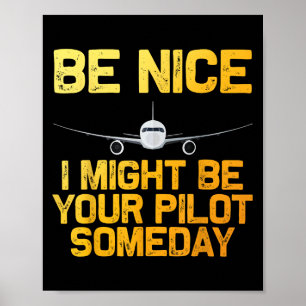 Affiche Amusante Conception Pilote Pour Hommes Femmes Avio
