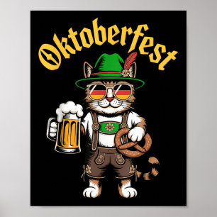 Affiche Amusante Cute Cat Pretzel Bière Amusante Fête Adul