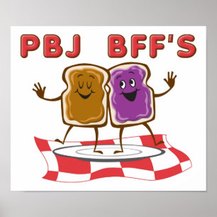 Affiche amusante de PBJ BFF
